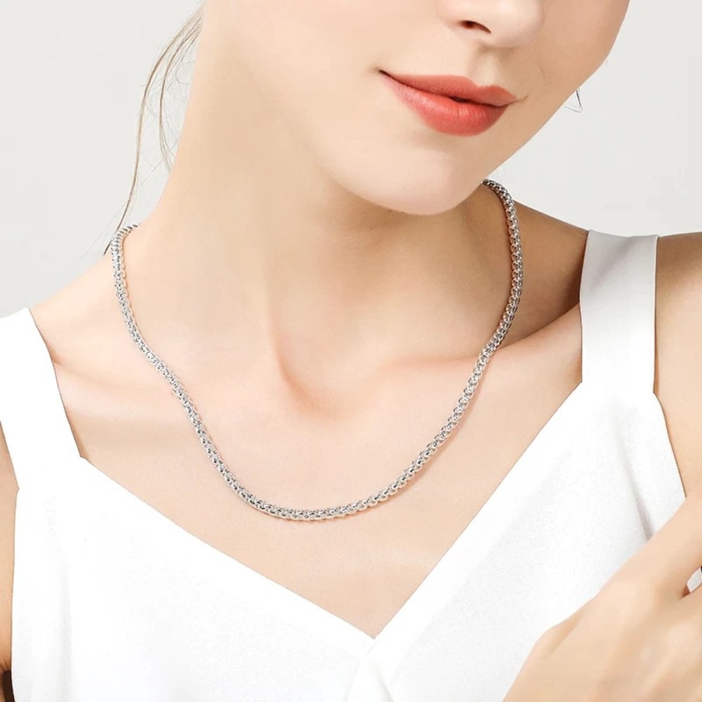 925 Sterling Silver Round Box Chain - Picture 3 of 7